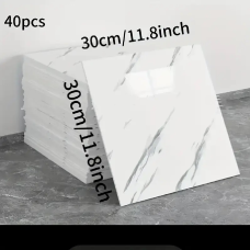 Декоративні самоклеючі панелі на стіни Dark Grey (Класичний мармур) 30х30 см