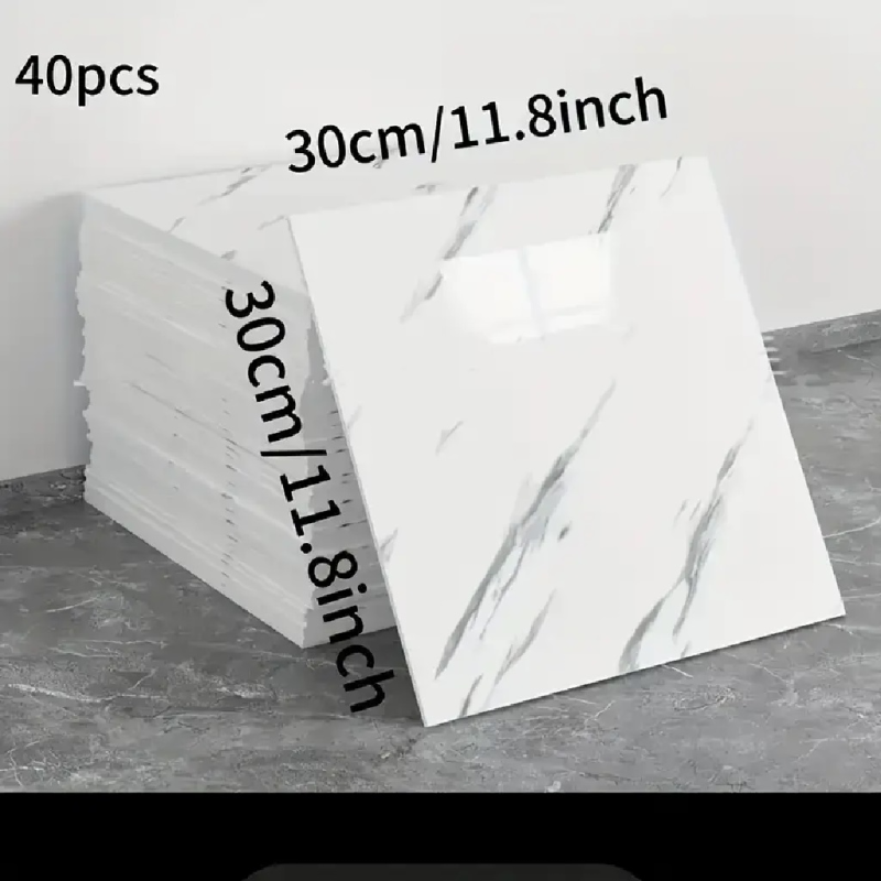 Декоративні самоклеючі панелі на стіни Dark Grey (Класичний мармур) 30х30 см