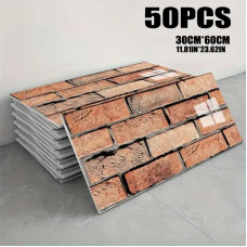 Декоративні самоклеючі панелі на стіни Dark Grey (Цегла) 30х60 см