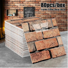 Декоративні самоклеючі панелі на стіни Dark Grey (Цегла) 30х30 см