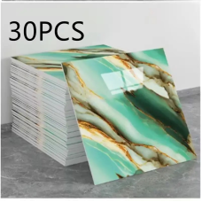 Декоративні самоклеючі панелі на стіни Dark Grey (Зелена хвиля) 30х30 см