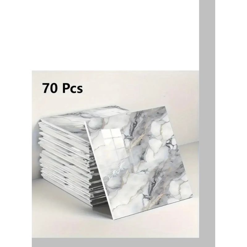 Декоративні самоклеючі панелі на стіни (Золотиста лінія у водяному візерунку) 30*30 см