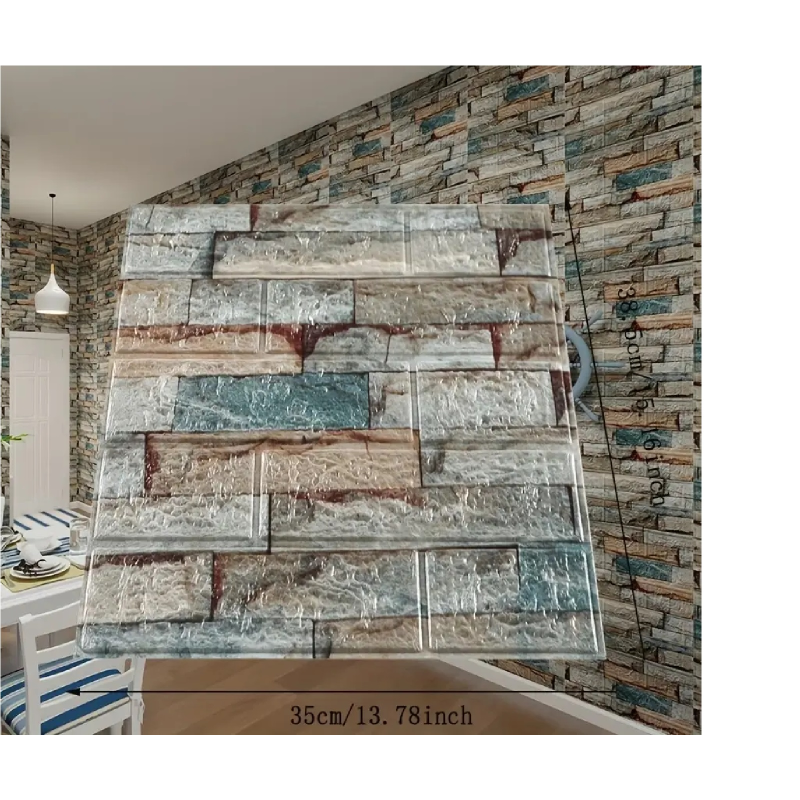 Декоративні самоклеючі 3Д панелі з візерунком Смарагдової цегли 38,5х35 Декоративні самоклеючі 3Д панелі з візерунком Смарагдової цегли 38,5х35