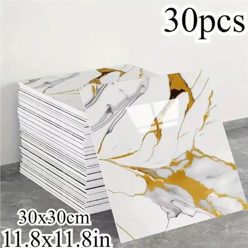 Декоративні самоклеючі панелі на стіни Dark Grey (Рідке золото) 30х30 см