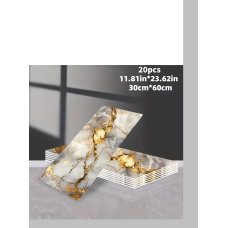 Декоративні самоклеючі панелі на стіни Dark Grey (Перламутрова позолота) 30х60 см