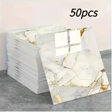 Декоративні самоклеючі панелі на стіни Dark Grey (Біло-золотий) 30х30 см