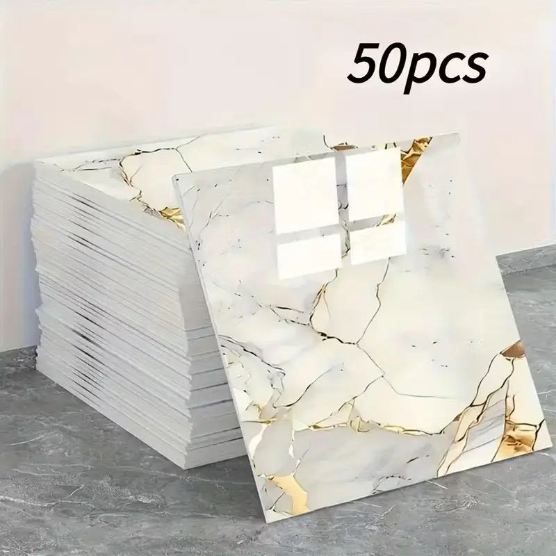 Декоративні самоклеючі панелі на стіни Dark Grey (Біло-золотий) 30х30 см