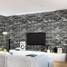 Декоративні самоклеючі 3Д панелі з візерунком каменю Чорно-білий 38,5х35 см