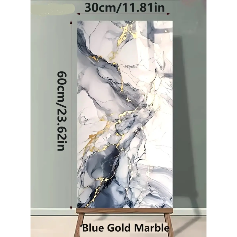 Декоративні самоклеючі панелі на стіни Dark Grey (Блакитний мармур) 30х60 см