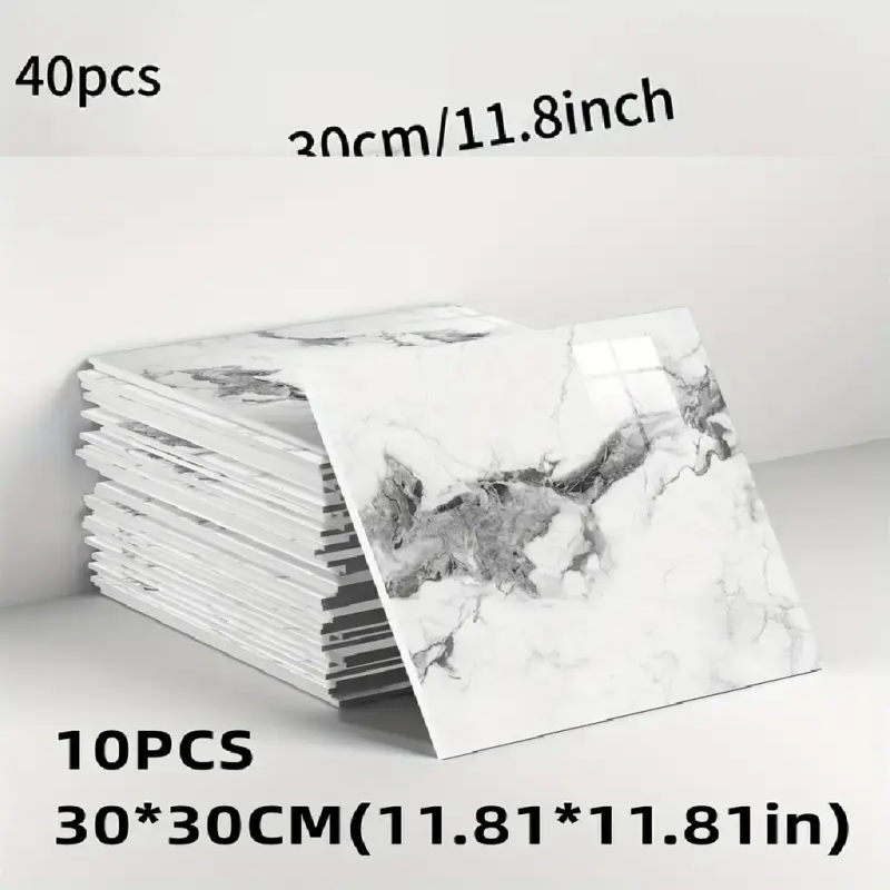 Декоративні самоклеючі панелі на стіни Dark Grey (Білий мармур) 30х30 см