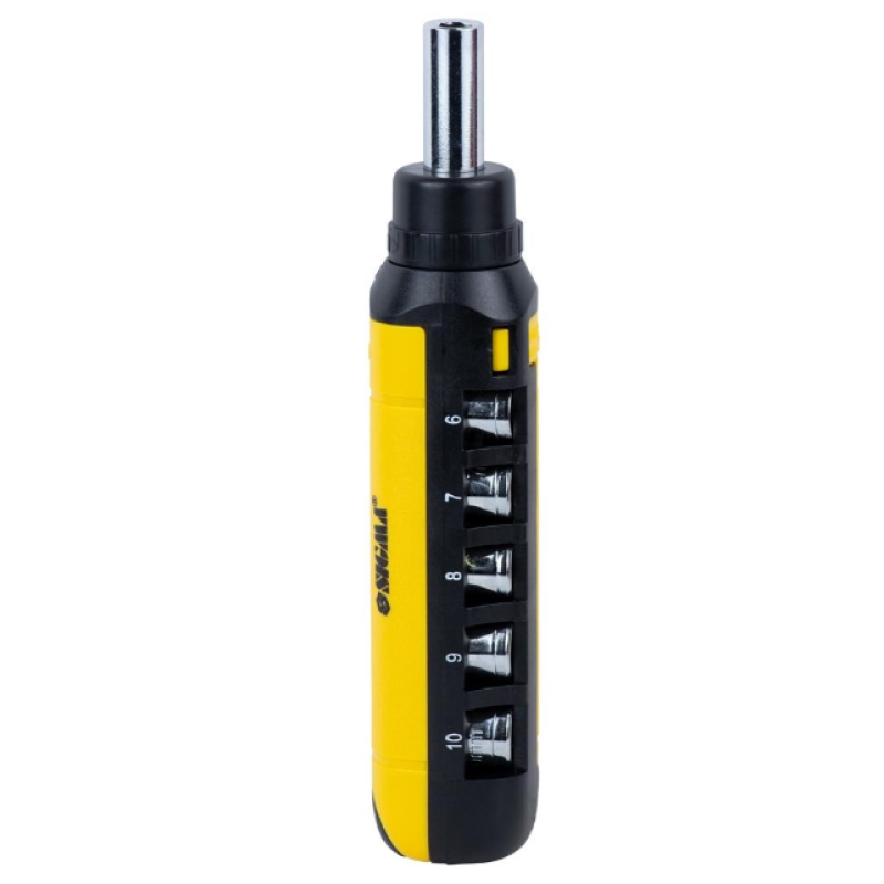 Викрутка з реверсом + насадки торцеві і біти 1/4“ 13шт CrV Sigma