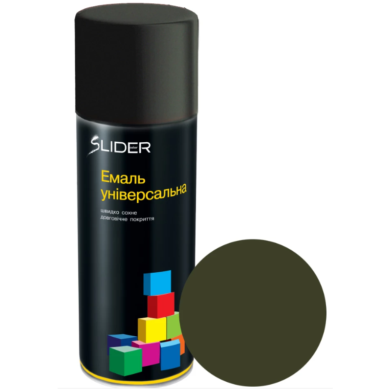Емаль аерозольна SLIDER color універсальна 6006 хакі олива-матова, 400 мл