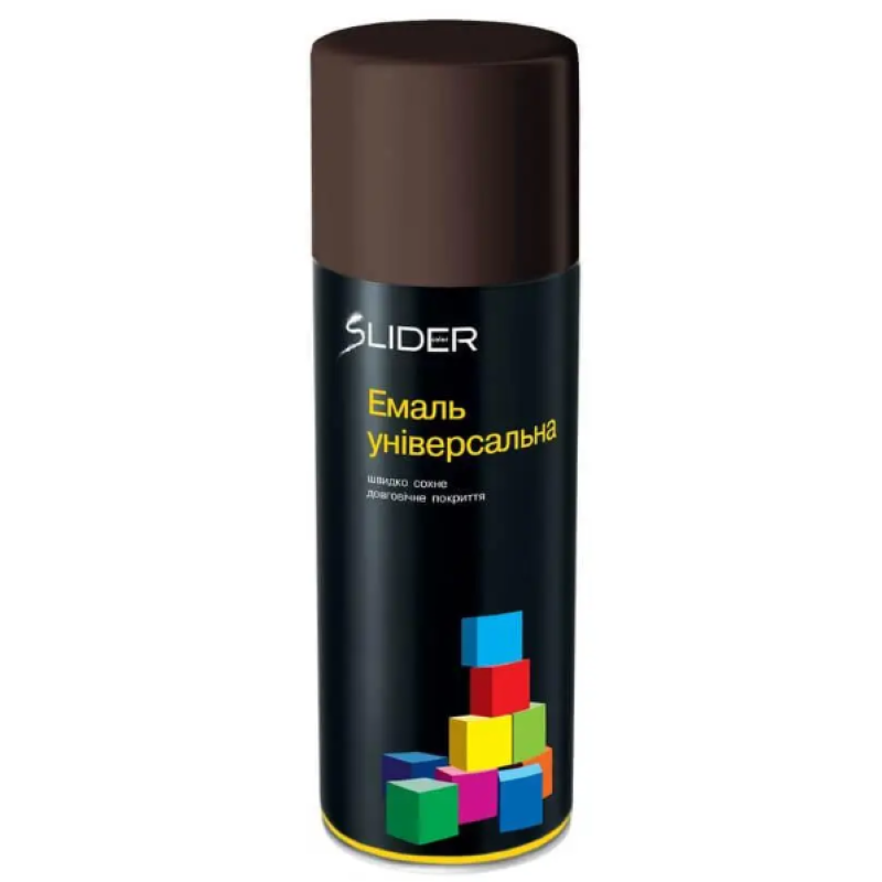 Емаль аерозольна SLIDER color універсальна 8017 темно-коричнева, 400 мл