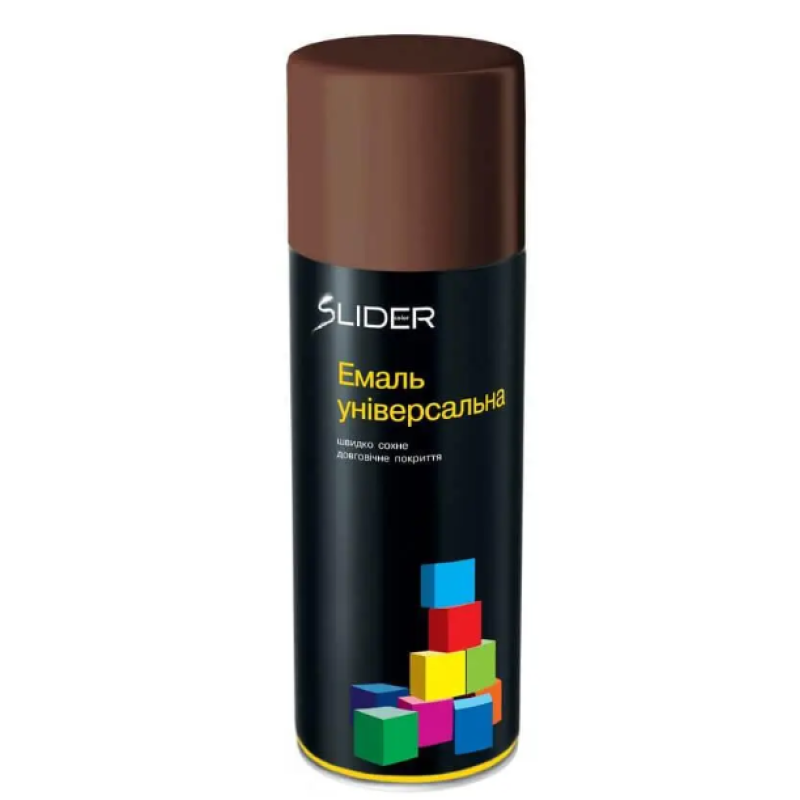 Емаль аерозольна SLIDER color універсальна 8011 коричнева, 400 мл