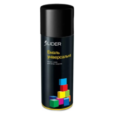 Емаль аерозольна SLIDER color універсальна 9005 чорна глянцева, 400 мл