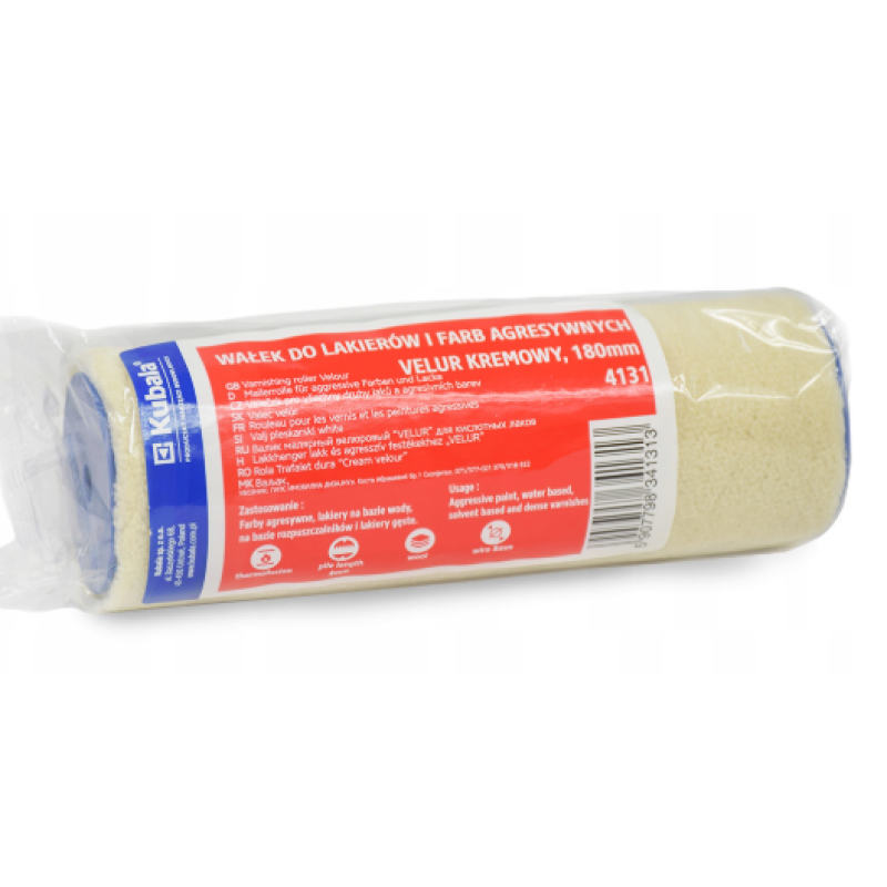 Валик для лаків та агресивних фарб Kubala Velour creamy 180мм