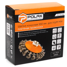 Щітка по металу Polax конусна сталевий дріт М14 100 мм