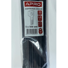 Стяжка нейлон 5х500 чорна APRO уп. 100 шт.