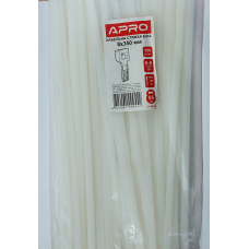 Стяжка нейлон 8х350 біла APRO уп. 100 шт.