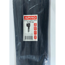 Стяжка нейлон 8х350 чорна APRO уп. 100 шт.
