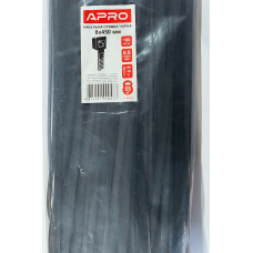 Стяжка нейлон 8х450 чорна APRO уп. 100 шт.