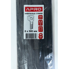 Стяжка нейлон 8х500 чорна APRO уп. 100 шт.