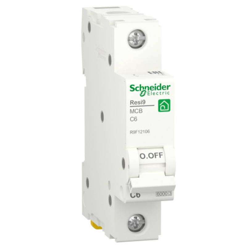 Автоматичний вимикач 6kA 1P 6A тип C, Resi9 Schneider Electric