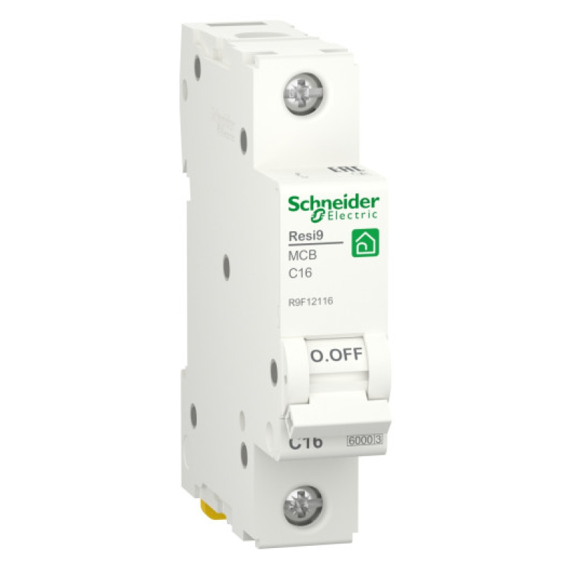 Автоматичний вимикач 6kA 1P 16A тип C, Resi9 Schneider Electric