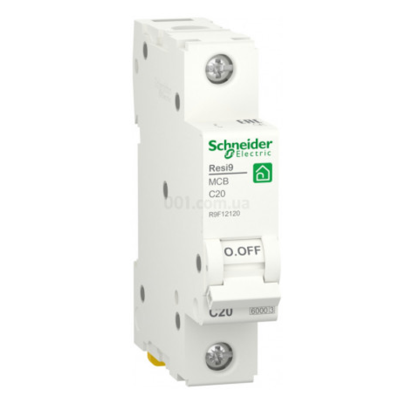 Автоматичний вимикач 6kA 1P 20A тип C, Resi9 Schneider Electric