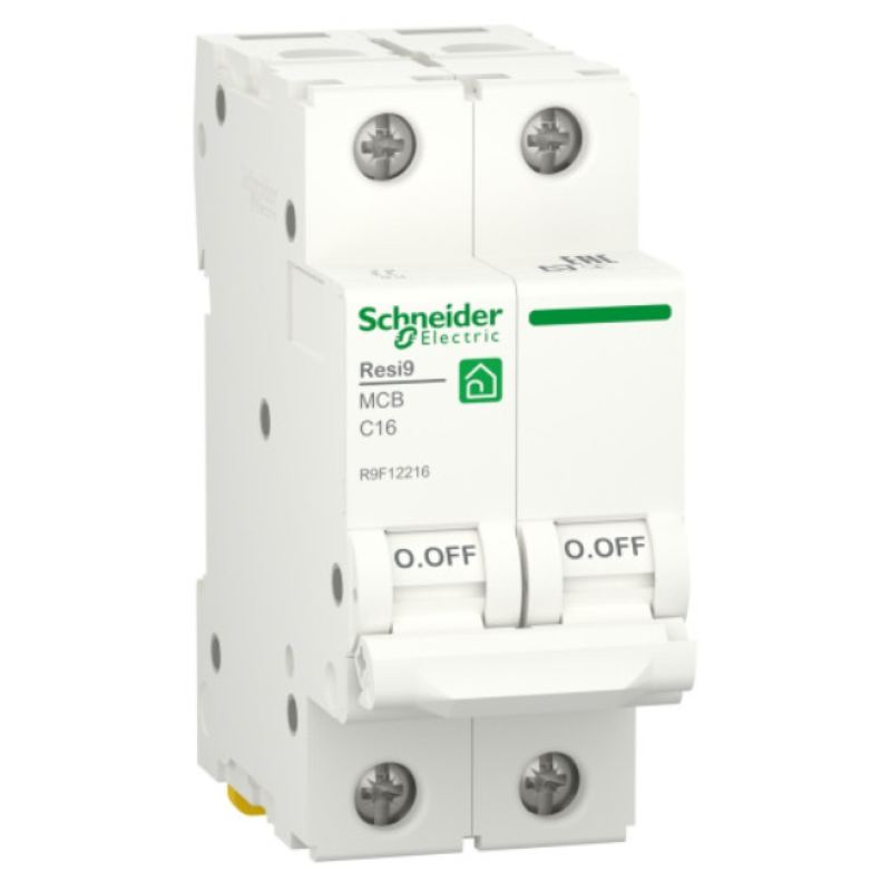 Автоматичний вимикач 6kA 2P 16A тип C, Resi9 Schneider Electric