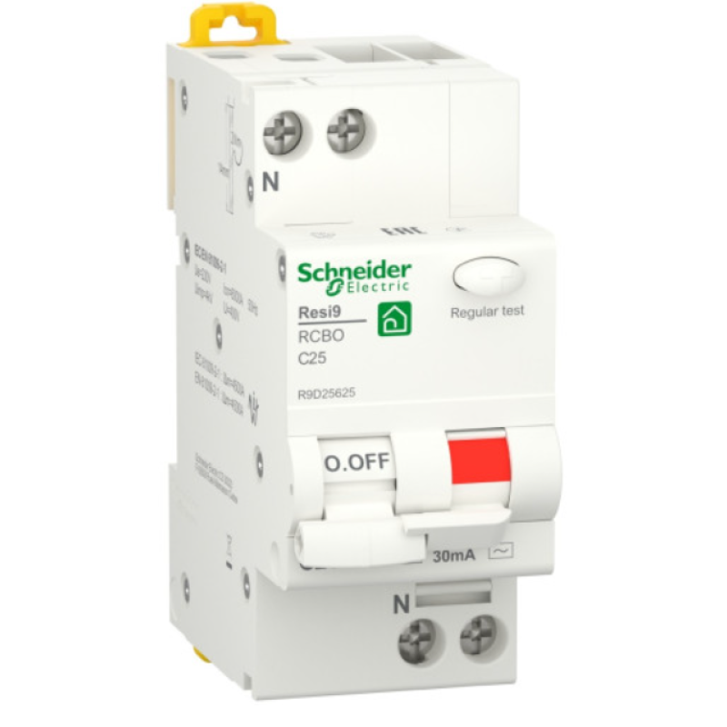 Диференційний автомат 6kA 1P+N 25A C 30mA АC, Resi9 Schneider Electric