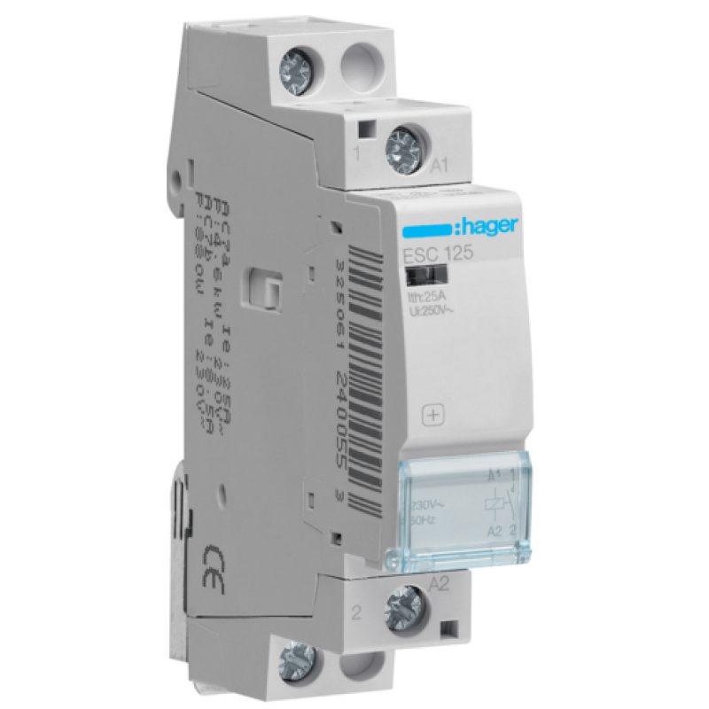 Контактор модульний 1Р 25А 1NO 230V AC, Hager ESC125