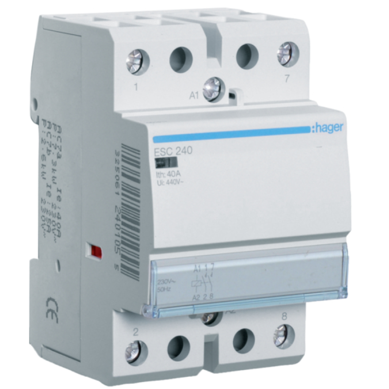 Контактор модульний 2Р 40А 2NO 230V AC, Hager ESC240