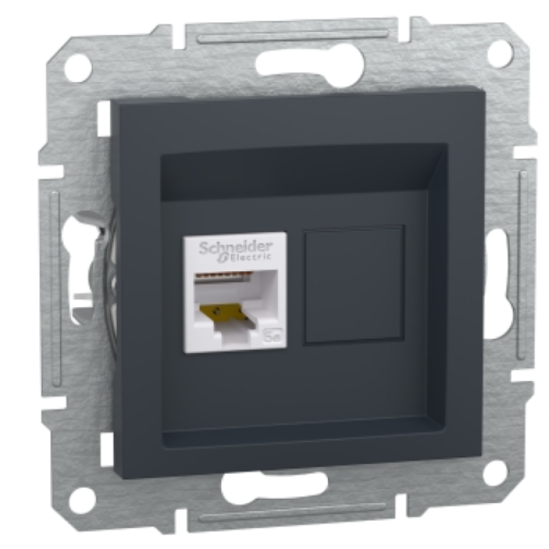 Розетка комп“ютерна RJ45 5e Schneider Electric Asfora Антрацит