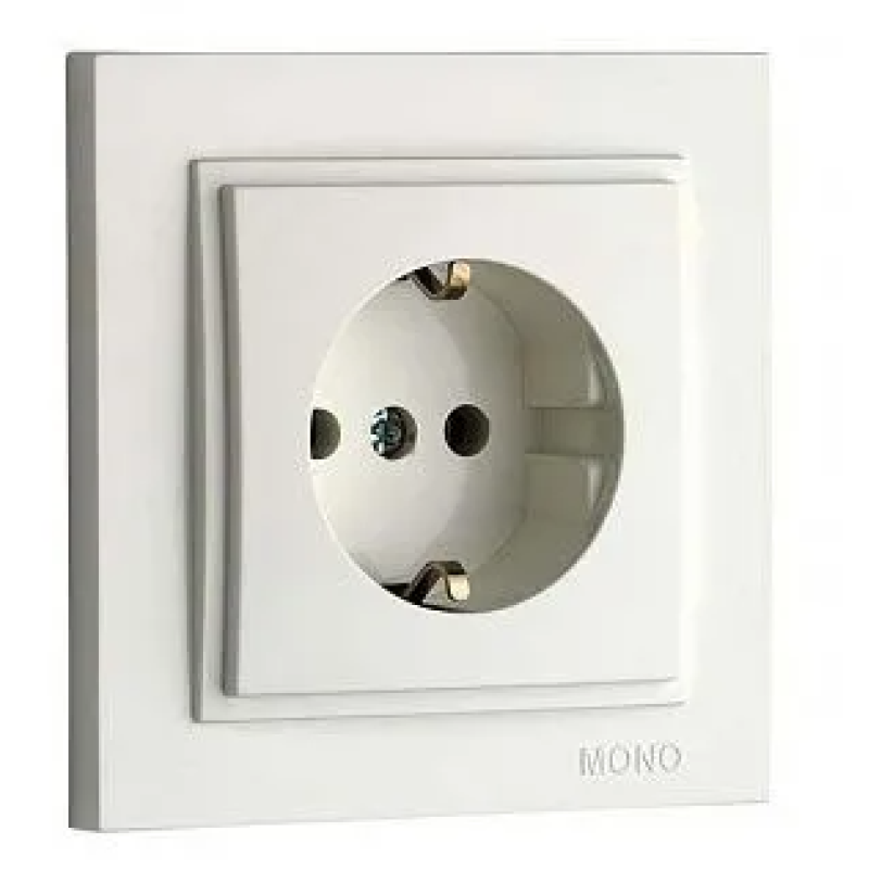 Розетка 1-на з заземленням Mono Electric Despina Біла