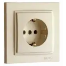 Розетка 1-на з заземленням Mono Electric Despina Перлина
