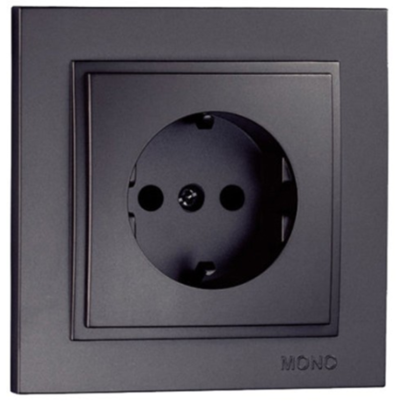 Розетка 1-на без заземленням Mono Electric Despina Графіт