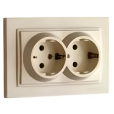 Розетка подвійна з заземленням Mono Electric Despina Перлина