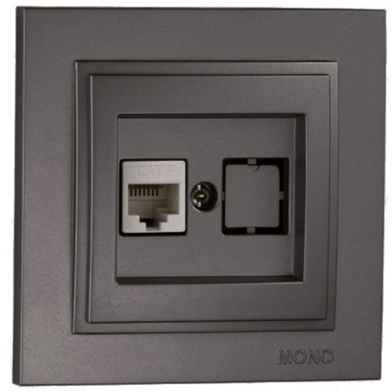 Розетка комп“ютерна RJ45 CAT 6 Mono Electric Despina Графіт