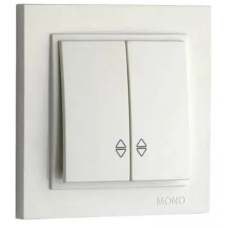 Вимикач двоклавішний прохідний Mono Electric Despina Білий