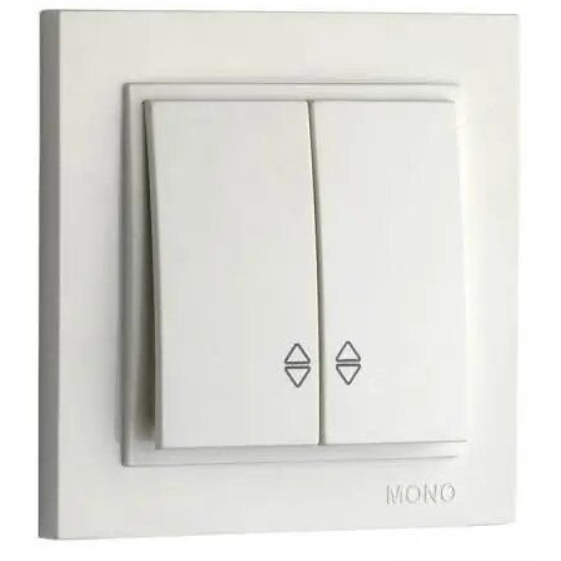 Вимикач двоклавішний прохідний Mono Electric Despina Білий