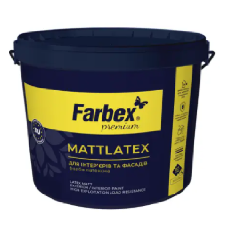 Фарба латексна Farbex Mattlatex біла матова 1.4 кг