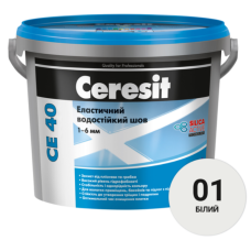 Затирка для швів плитки (Фуга) Ceresit СЕ 40 Aquastatic 01 Білий 2кг.
