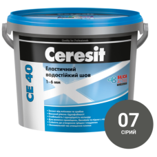 Затирка для швів плитки (Фуга) Ceresit СЕ 40 Aquastatic 07 Сірий 2кг.
