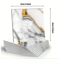 Декоративні самоклеючі панелі на стіни Dark Grey (Рідке золото) 30х30 см