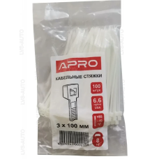 Стяжка нейлон 3х100 біла APRO уп. 100 шт.