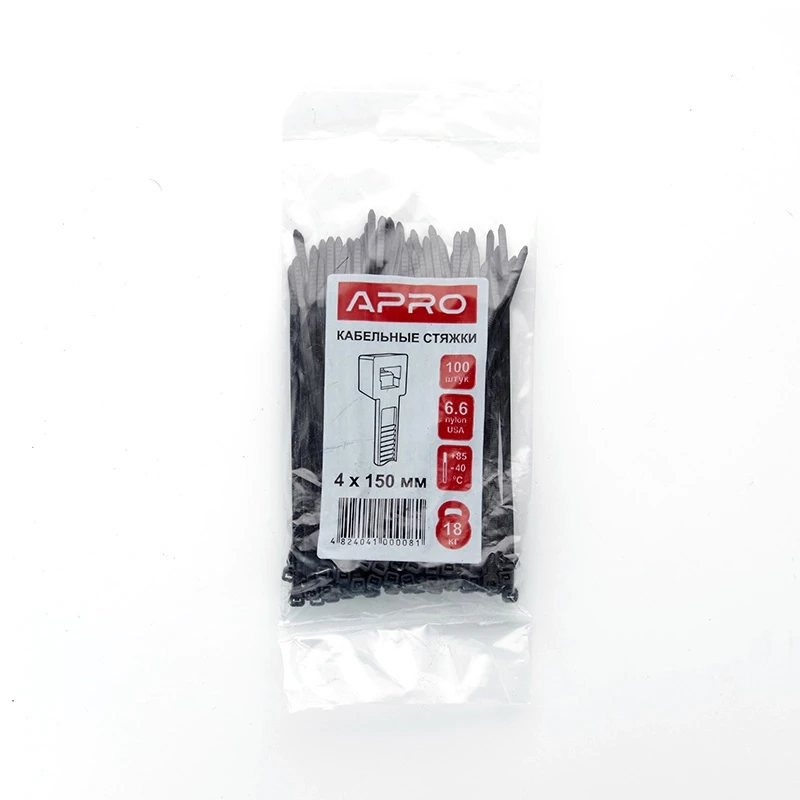 Стяжка нейлон 3х250 чорна APRO уп. 100 шт.