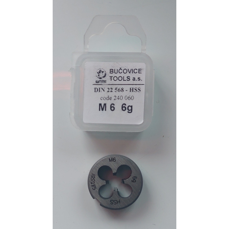 Плашка BUCOVICE TOOLS A.S. 210 080 М 6х1.0 6g HSS