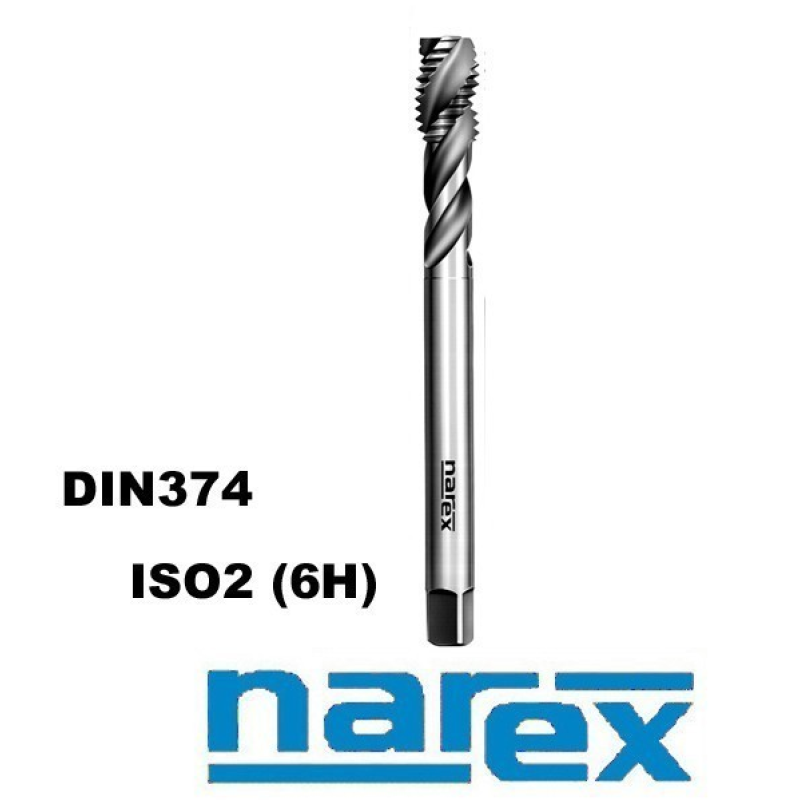 Мітчик машинний NAREX 4050 M10х1,0 HSSE ISO2 (6H) DIN374 спіраль (40°)