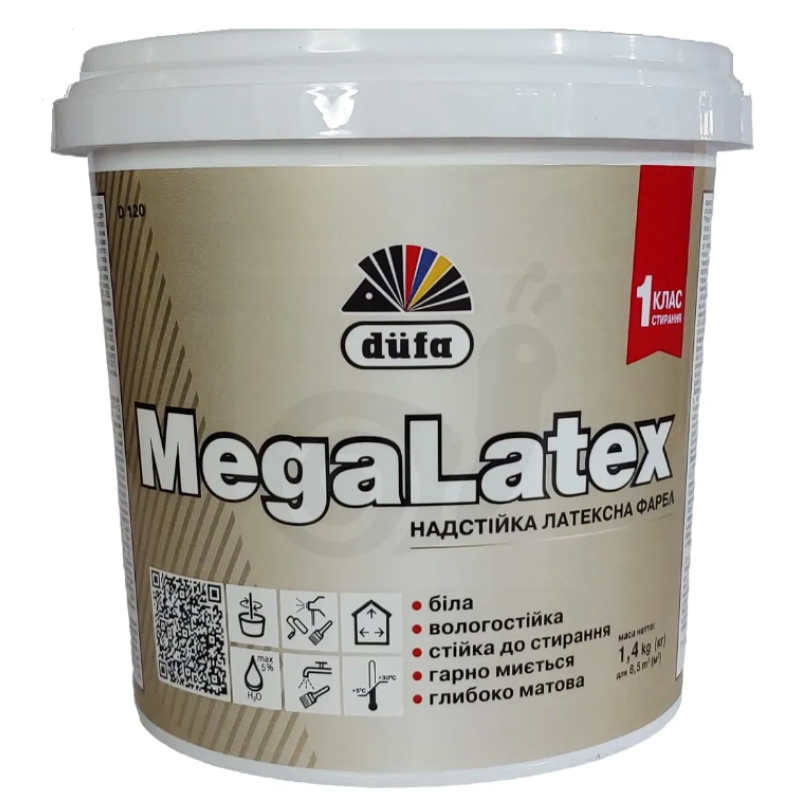 Надстійка латексна фарба Dufa MegaLatex D120 1.4кг